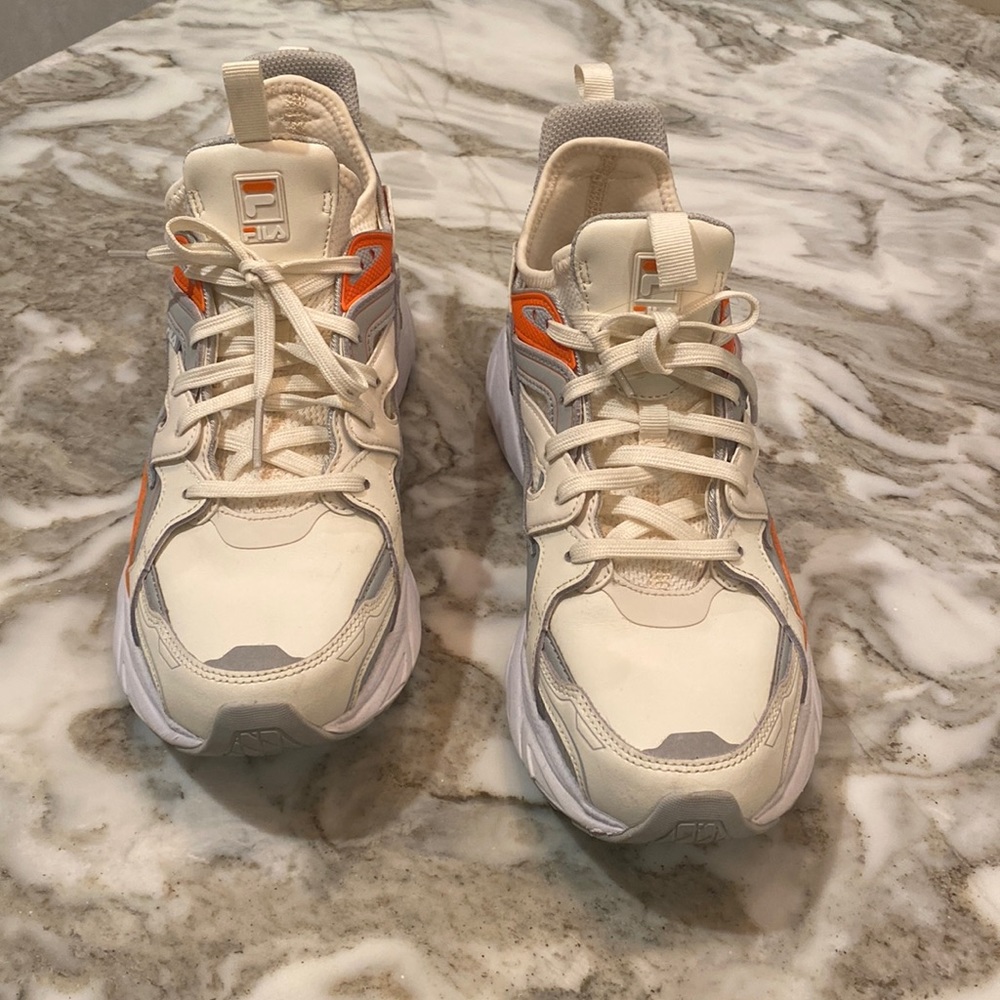 Fila cream gray and orange sneaker